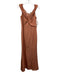 Kay Unger Size 6 Peach Orange Polyester Sleeveless V Neck Leg Slit Gown Peach Orange / 6