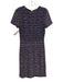 St. John Size 6 Blue, Orange, Gold Rayon & Wool Short Sleeve Knit Fringe Dress Blue, Orange, Gold / 6