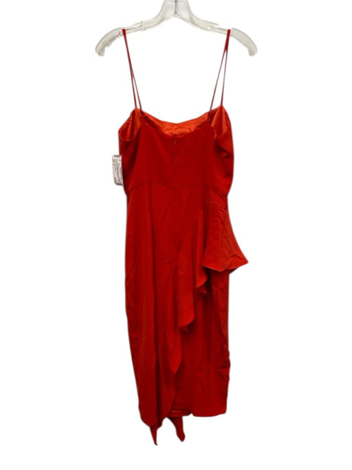Lovers + Friends Size M Red Polyester Spaghetti Strap Ruffle Square Neck Dress Red / M