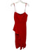 Lovers + Friends Size M Red Polyester Spaghetti Strap Ruffle Square Neck Dress Red / M
