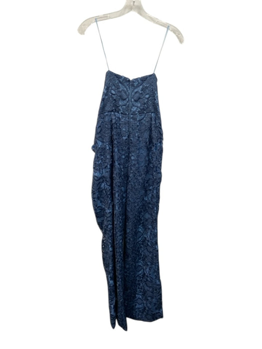 Mestiza New York Size 6 Blue Polyester Strapless Crochet Lace Overlay Jumpsuit Blue / 6