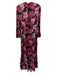 Misa Size M Black, Purple, Multi Polyester Long Sleeve Tie Neck Floral Dress Black, Purple, Multi / M