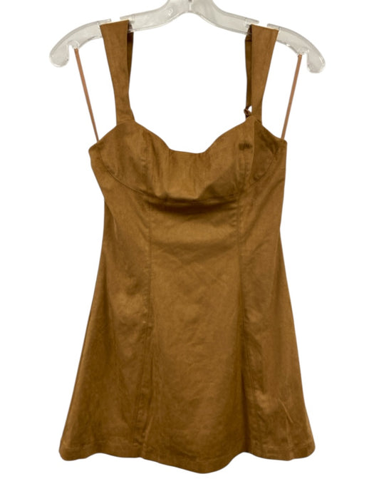 Runaway The Label Size S Brown Polyester Blend Sleeveless Mini Dress Brown / S
