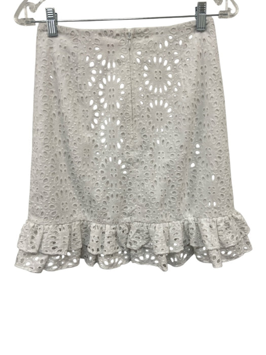 Lilly Pulitzer Size 2 White Cotton V Neck Long Sleeve eyelet Skirt Set White / 2