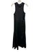 Ted Baker Size 2 Black Polyamide Sleeveless Ribbed Buckle Wrists Midi Dress Black / 2