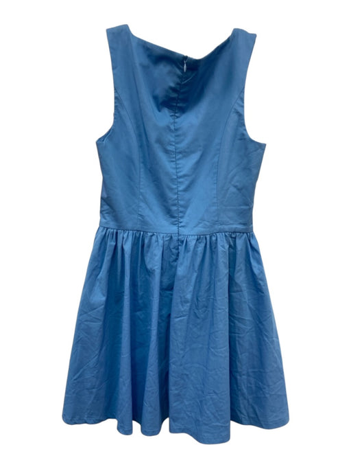 Avec Les Filles Size 4 Blue Cotton & Nylon Sleeveless Back Zip Square Neck Dress Blue / 4