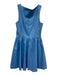 Avec Les Filles Size 4 Blue Cotton & Nylon Sleeveless Back Zip Square Neck Dress Blue / 4