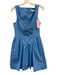 Avec Les Filles Size 4 Blue Cotton & Nylon Sleeveless Back Zip Square Neck Dress Blue / 4