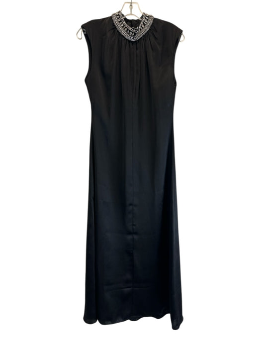 Misa Size XS Black Polyester Sleeveless Rhinestone Back Zip Maxi Dress Black / XS