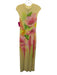 AFRM Size S Yellow & Multi Polyester Sleeveless Floral Maxi Mesh Overlay Dress Yellow & Multi / S
