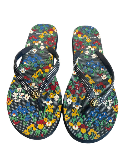 Tory Burch Shoe Size EST 7.5/8 Blue Multi Manmade Material Thong Strap Shoes Blue Multi / EST 7.5/8