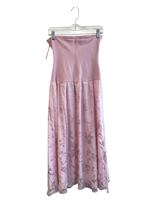 Cami NYC Size 4 Pink Viscose Drop Waist Strapless Back Zip Floral Dress Pink / 4