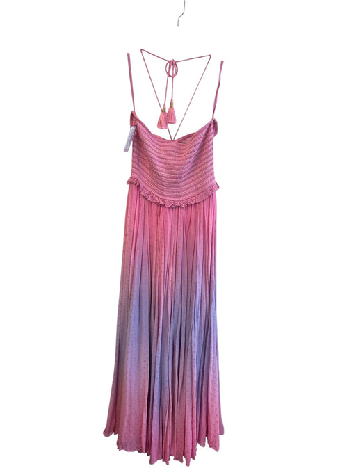 Rococo Sand Size M Pink Viscose Strapless Halter Tassel Layered Dress Pink / M