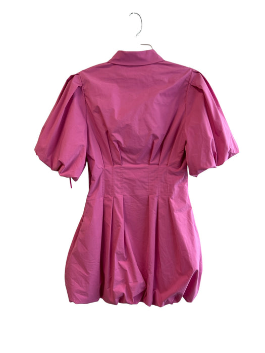 Simkhai Size 4 Pink Cotton & Polyamide Puff Sleeves Collar Bubble Skirt Dress Pink / 4