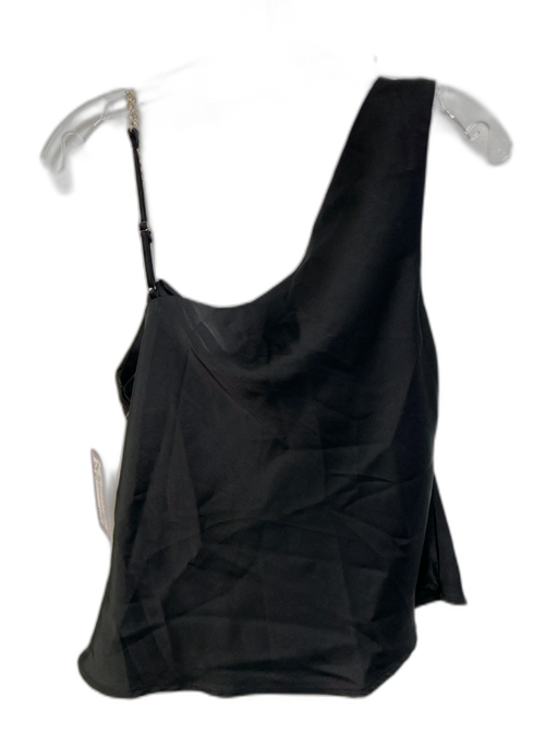 ASTR Size M Black Polyester Asymmetric Chain Detail One Shoulder Cami Top Black / M