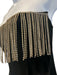 LPA Size M Black Polyester Velvet Strapless Rhinestone Fringe Bustier Top Black / M