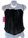LPA Size M Black Polyester Velvet Strapless Rhinestone Fringe Bustier Top Black / M