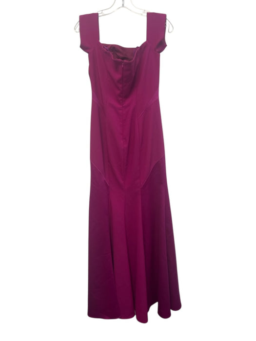 RENE RUIZ Size 6 Fuchsia Polyester Off Shoulder Fabric Block Front Slit Gown Fuchsia / 6