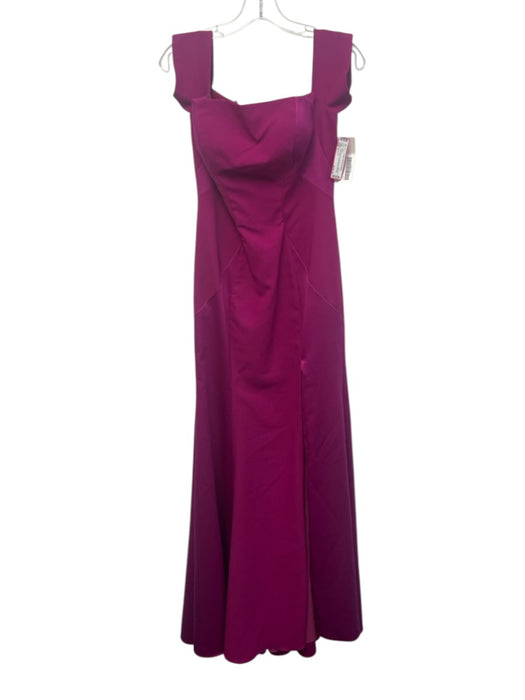 RENE RUIZ Size 6 Fuchsia Polyester Off Shoulder Fabric Block Front Slit Gown Fuchsia / 6