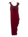 Shoshanna Midnight Size 4 Red Polyester Off Shoulder Pleated Top Side Slit Gown Red / 4