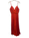 Ieena for Mac Duggal Size 6 Orange Polyester Satin Spaghetti Strap Jumpsuit Orange / 6