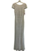 Badgley Mischka Size S White & Clear Polyester Short Cap Sleeve Cowl Back Gown White & Clear / S
