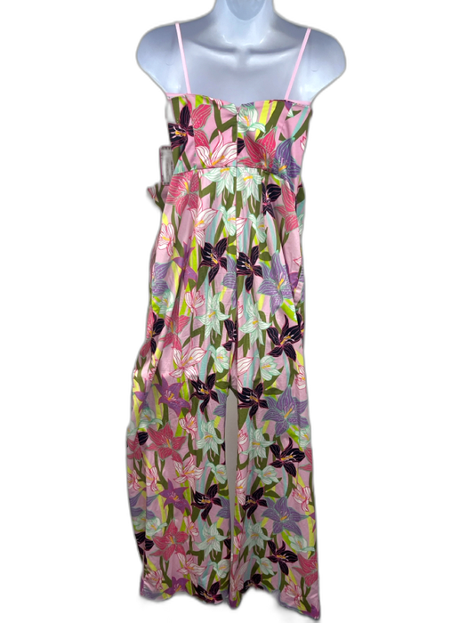Hutch Size 4 Lavender, Green & Multi Cotton Strapless Floral Front Bow Jumpsuit Lavender, Green & Multi / 4