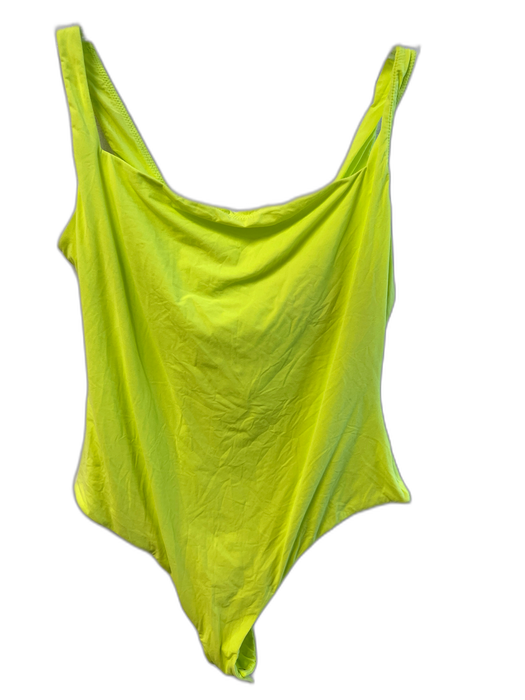 SKIMS Size Large Neon Yellow No Fabric Tag Square Neck Snap bottom Bodysuit Neon Yellow / Large