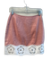 Staud Size 2 Pink & White Linen Side Zip Bottom Cut Out Above knee Skirt Pink & White / 2