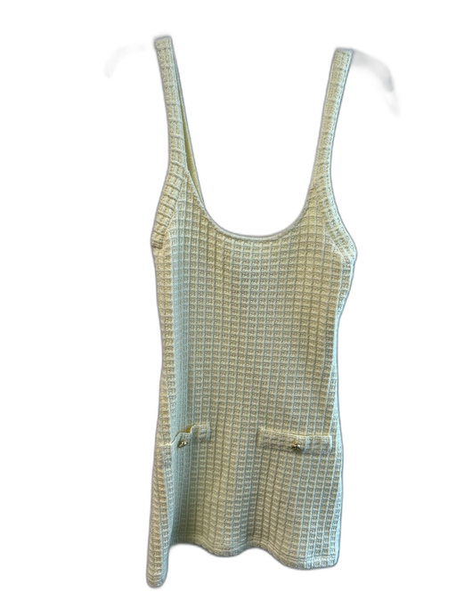 Zara Size Large Yellow Polyester Sleeveless Textured Waffle Knit Dress Yellow / Large