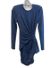 Misha Size XS Navy Nylon Blend Shimmer Long Sleeve Open Back Side Zip Dress Navy / XS