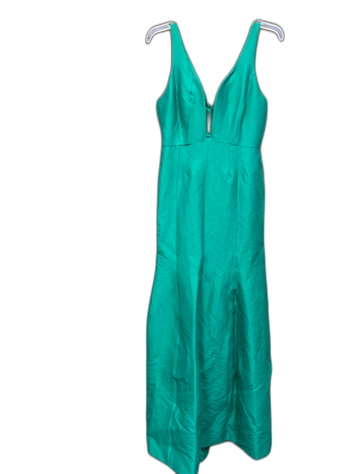 Halston Heritage Size Est 0 Green Cotton Blend Strapless Back Zip Lined Gown Green / Est 0