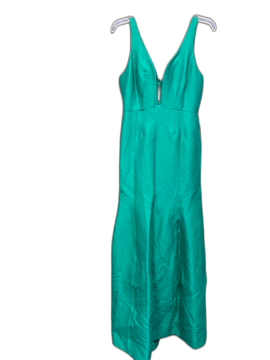 Halston Heritage Size Est 0 Green Cotton Blend Strapless Back Zip Lined Gown Green / Est 0
