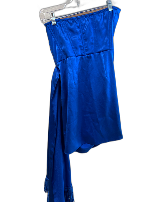 Bronx & Banco Size Medium Blue & Gold Polyester Blend Strapless Side Zip Dress Blue & Gold / Medium
