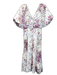 Cinq a Sept Size 4 White, Purple & Green Polyester Floral V Neck & Back Dress White, Purple & Green / 4