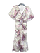 Cinq a Sept Size 4 White, Purple & Green Polyester Floral V Neck & Back Dress White, Purple & Green / 4