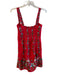 Farm Rio Size Small Red & Multi Organic Cotton Floral Back Zip Pleats Dress Red & Multi / Small