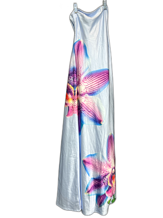 Runaway The Label Size Small Blue & Multi Polyester Lined Abstract Floral Gown Blue & Multi / Small