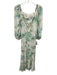 For Love & Lemons Size M White, Green & Blue Rayon Blend Floral Open Back Dress White, Green & Blue / M