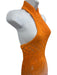 Lovers and Friends Size Est S Orange & Pink Cotton Blend Knit Halter Neck Dress Orange & Pink / Est S