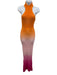 Lovers and Friends Size Est S Orange & Pink Cotton Blend Knit Halter Neck Dress Orange & Pink / Est S