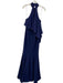 Jay Godfrey Size 4 Navy Blue Polyester Blend High Neck Sleeveless Gown Navy Blue / 4