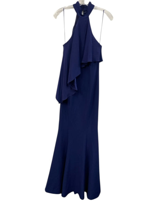 Jay Godfrey Size 4 Navy Blue Polyester Blend High Neck Sleeveless Gown Navy Blue / 4