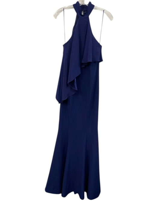 Jay Godfrey Size 4 Navy Blue Polyester Blend High Neck Sleeveless Gown Navy Blue / 4