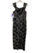 Karl Lagerfeld Size 4 Black & Silver Rayon Blend Shimmer Floral Jacquard Gown Black & Silver / 4