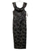 Karl Lagerfeld Size 4 Black & Silver Rayon Blend Shimmer Floral Jacquard Gown Black & Silver / 4