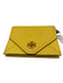 Tory Burch Yellow & Gold Pebble Leather Turnlock Envelope Chain Strap Bag Yellow & Gold / S