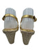 Stuart Weitzman Shoe Size 8.5 Gold & Beige Leather Espadrille Sandal Wedges Gold & Beige / 8.5