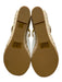 Stuart Weitzman Shoe Size 8.5 Gold & Beige Leather Espadrille Sandal Wedges Gold & Beige / 8.5