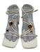 Dolce Vita Shoe Size 8.5 White & Gold Leather Strappy Midi Block Heel Sandals White & Gold / 8.5